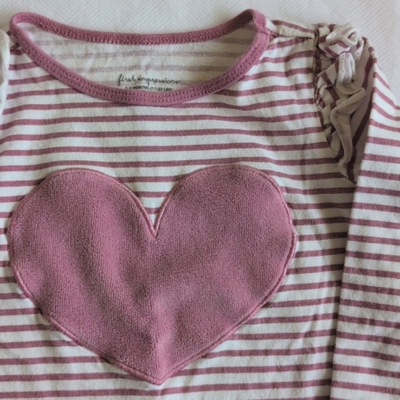 first impressions heart cotton matching outfit set 6-9 months baby girl - Picture 4 of 8